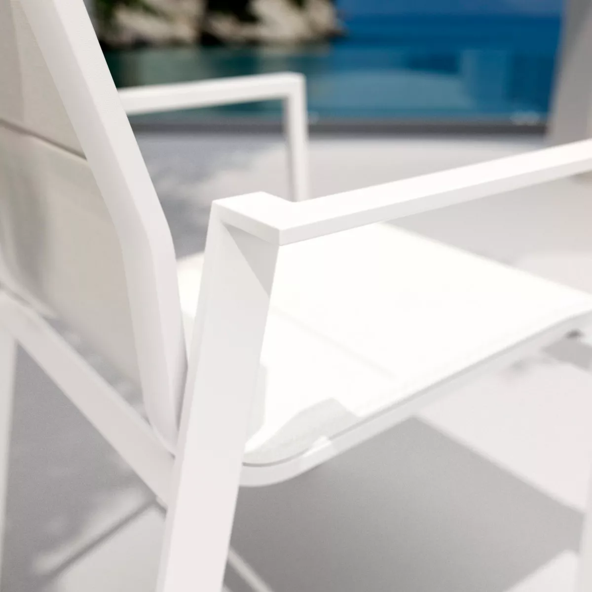 Fauteuil de jardin empilable aluminium Portofino - Blanc