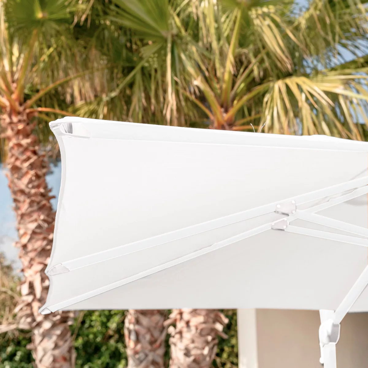 Zweefparasol rechthoekig (L4 x 3m) Yucatan - Wit