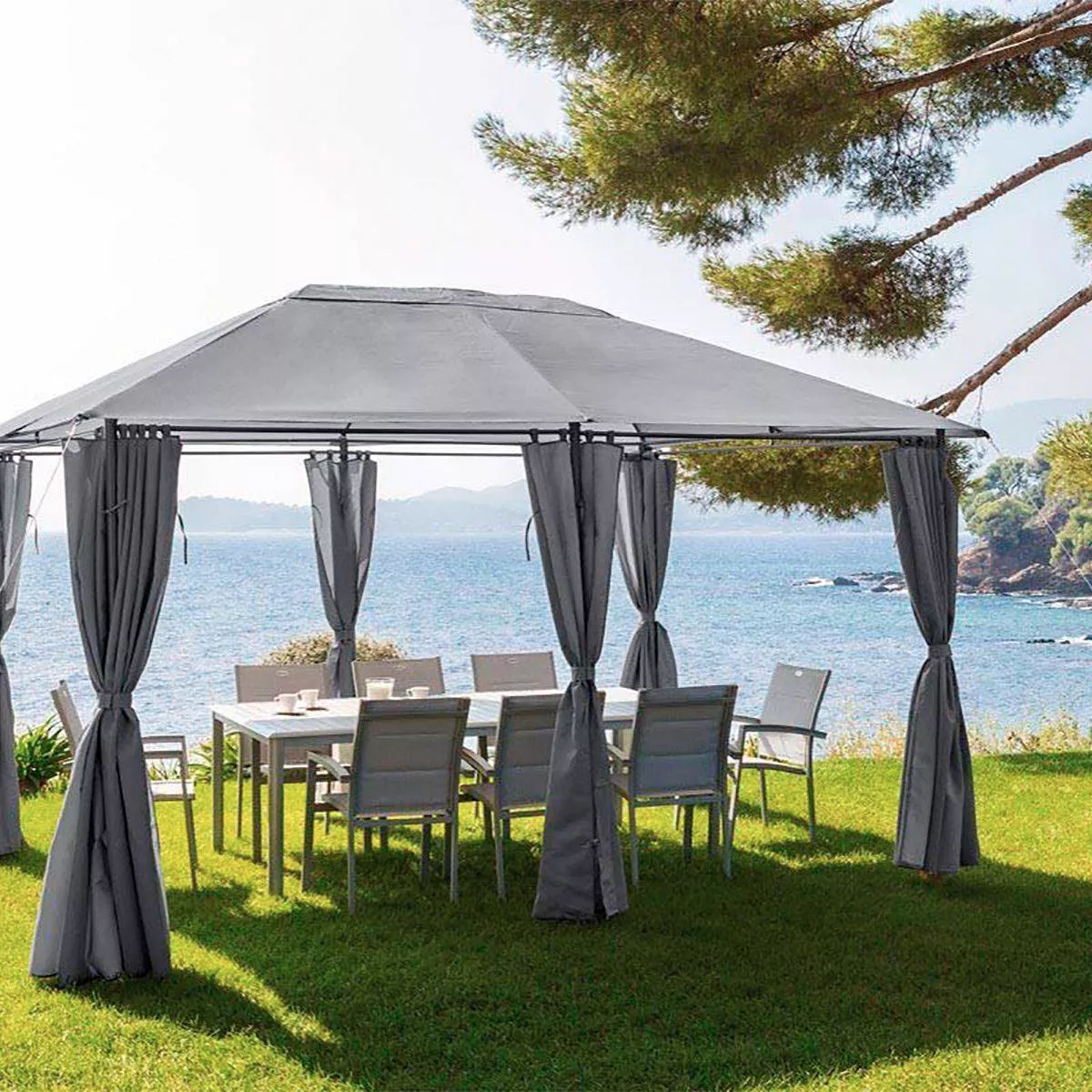 Toile de tonnelle Santorini (3 x L4 m) - Ardoise