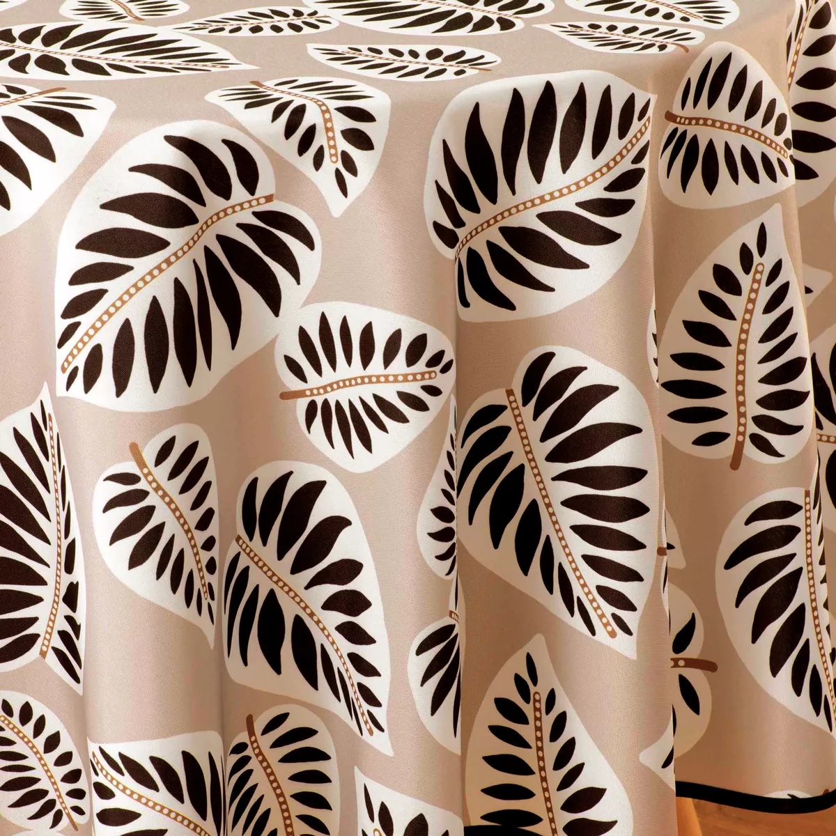 Fleckenabweisende runde Tischdecke (180 cm) Alma Schwarz