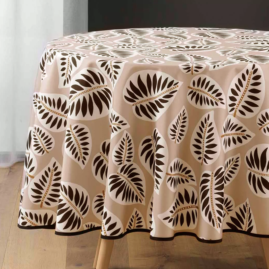 NAPPE RONDE (0) 180 CM POLYESTER IMPRIME ALMA NOIR