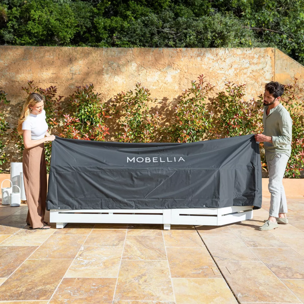 Copertura impermeabile  XL per salotto da giardino 400 x 300 cm - Grigio