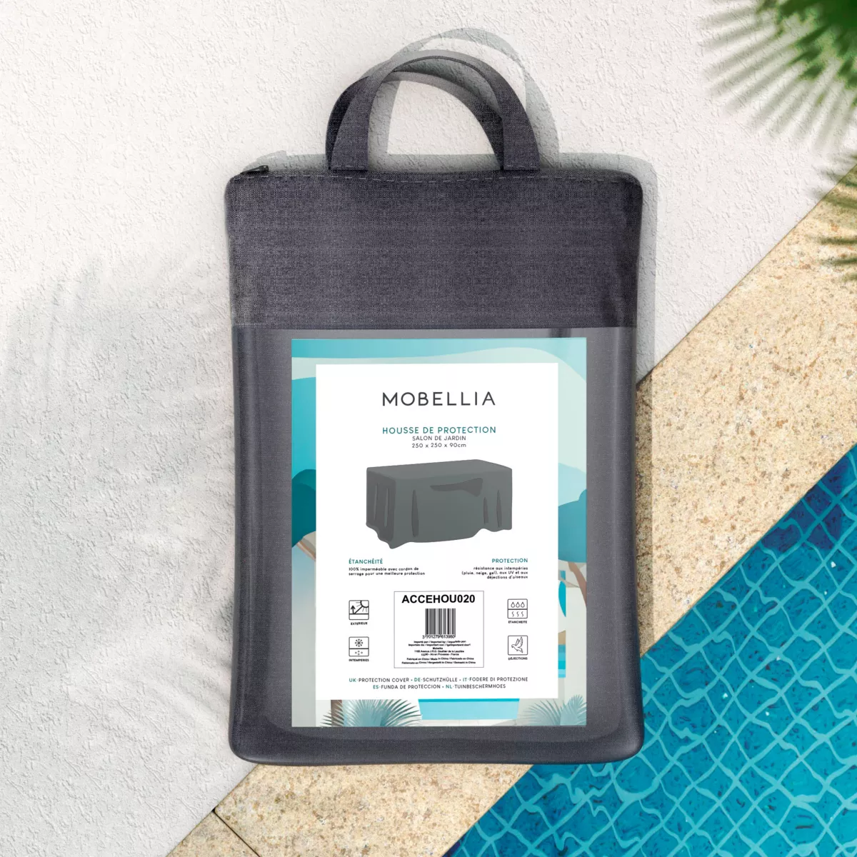 Housse de protection Imperméable pour Salon de jardin 250 x 250 cm - Gris