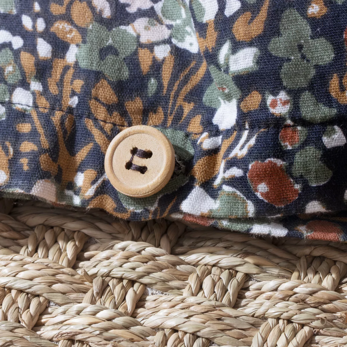 Housse de couette gaze de coton (240 cm) Constance Bleu nuit