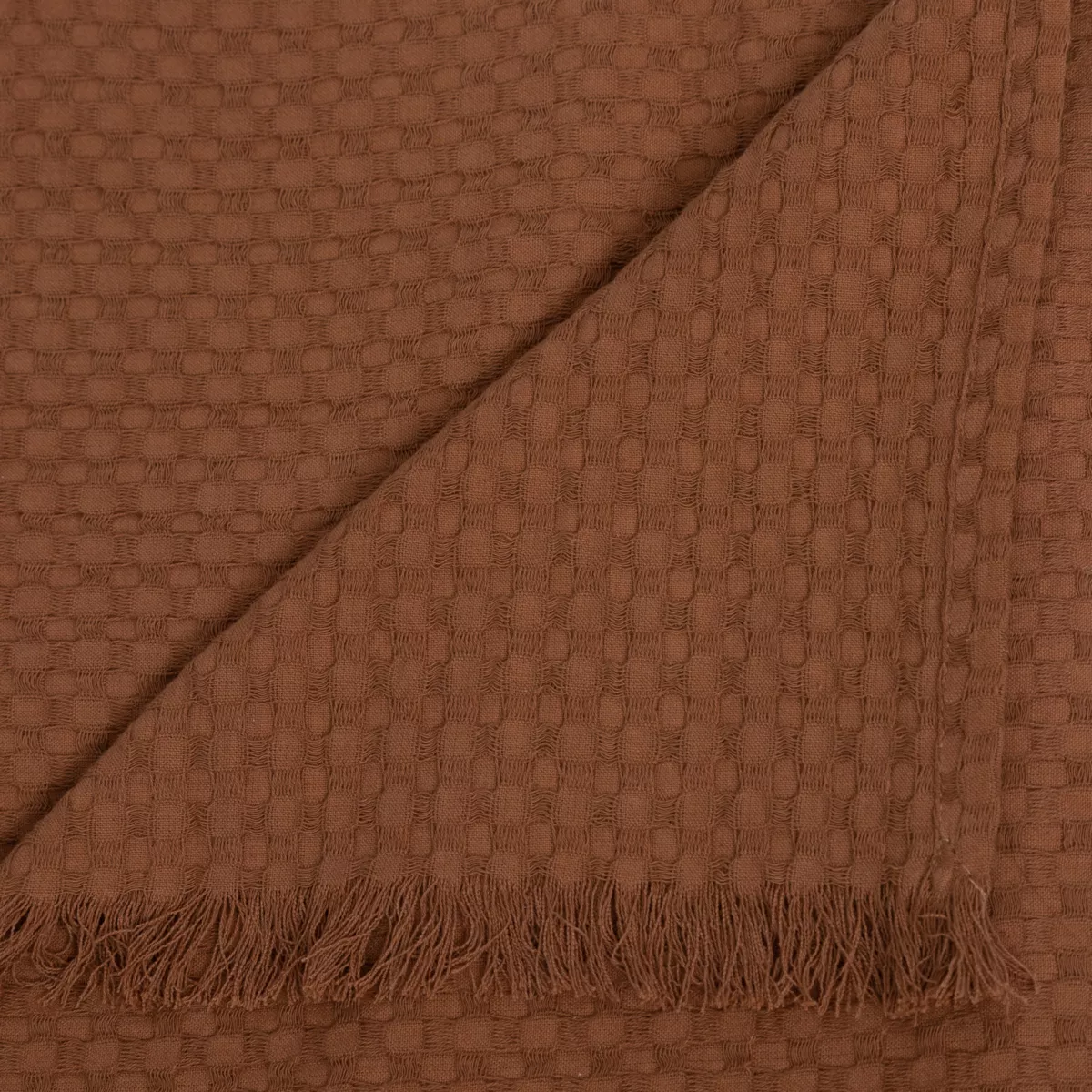 Manta de algodón para sillón (130 x 180 cm) Widdy Terracota