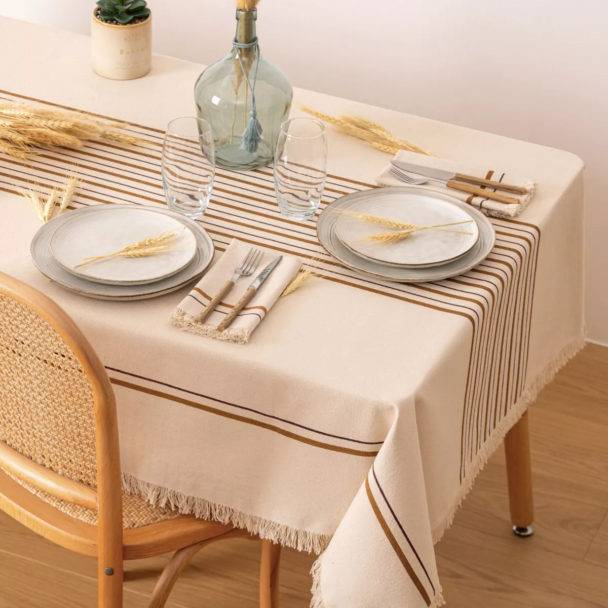 Tovaglia rettangolare cotone (150 x 250 cm) Ray Beige