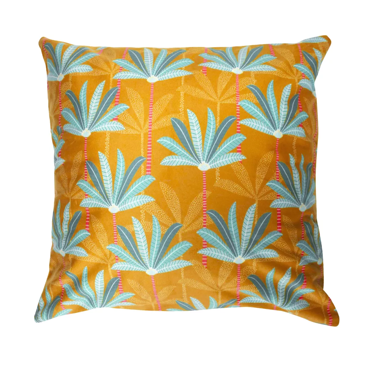 HOUSSE DE COUSSIN +ENCART 40 x 40 CM VELOURS IMPRIME OASIS DES. PLACE