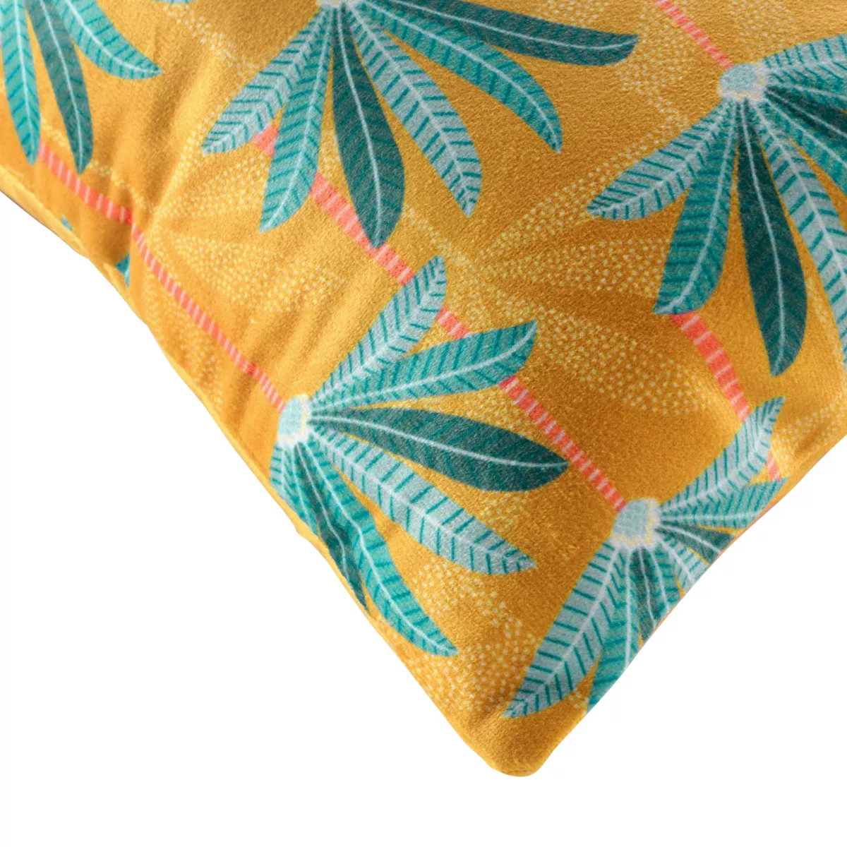 HOUSSE DE COUSSIN +ENCART 40 x 40 CM VELOURS IMPRIME OASIS DES. PLACE