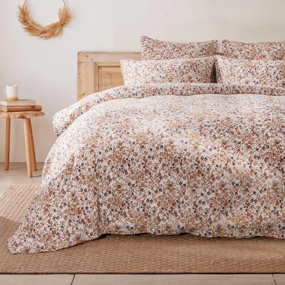 Housse de couette gaze de coton (200 cm) Capucine Multicolore 1