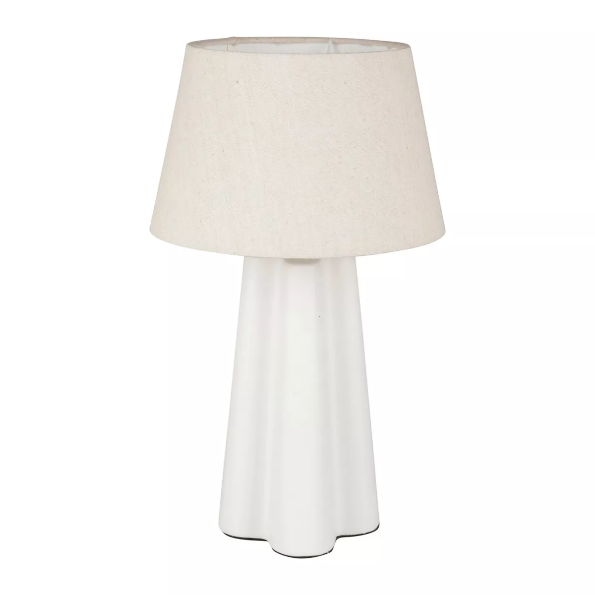 Tafellamp keramiek en katoen (H45 cm) Cezanne Wit