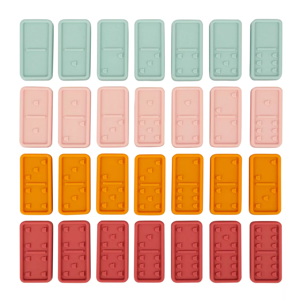DOMINOS SILICONE MULTICOLORES 2.5x5.3x0.8 cm