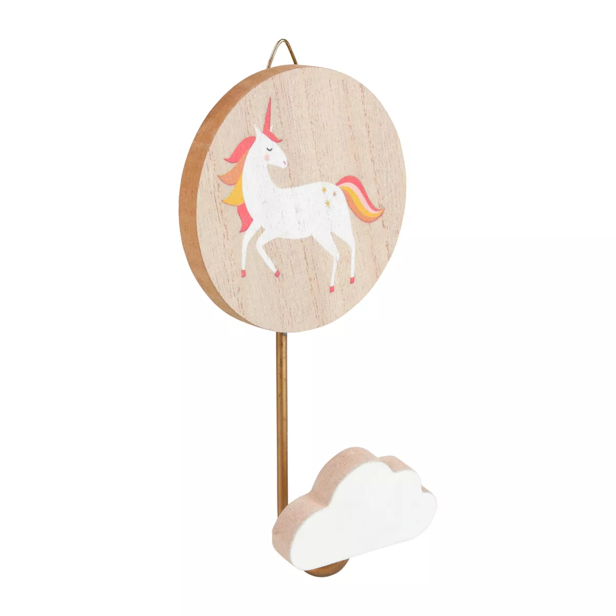 PATERE LICORNE MDF+METAL.RSE 8x16.5x4.5 cm