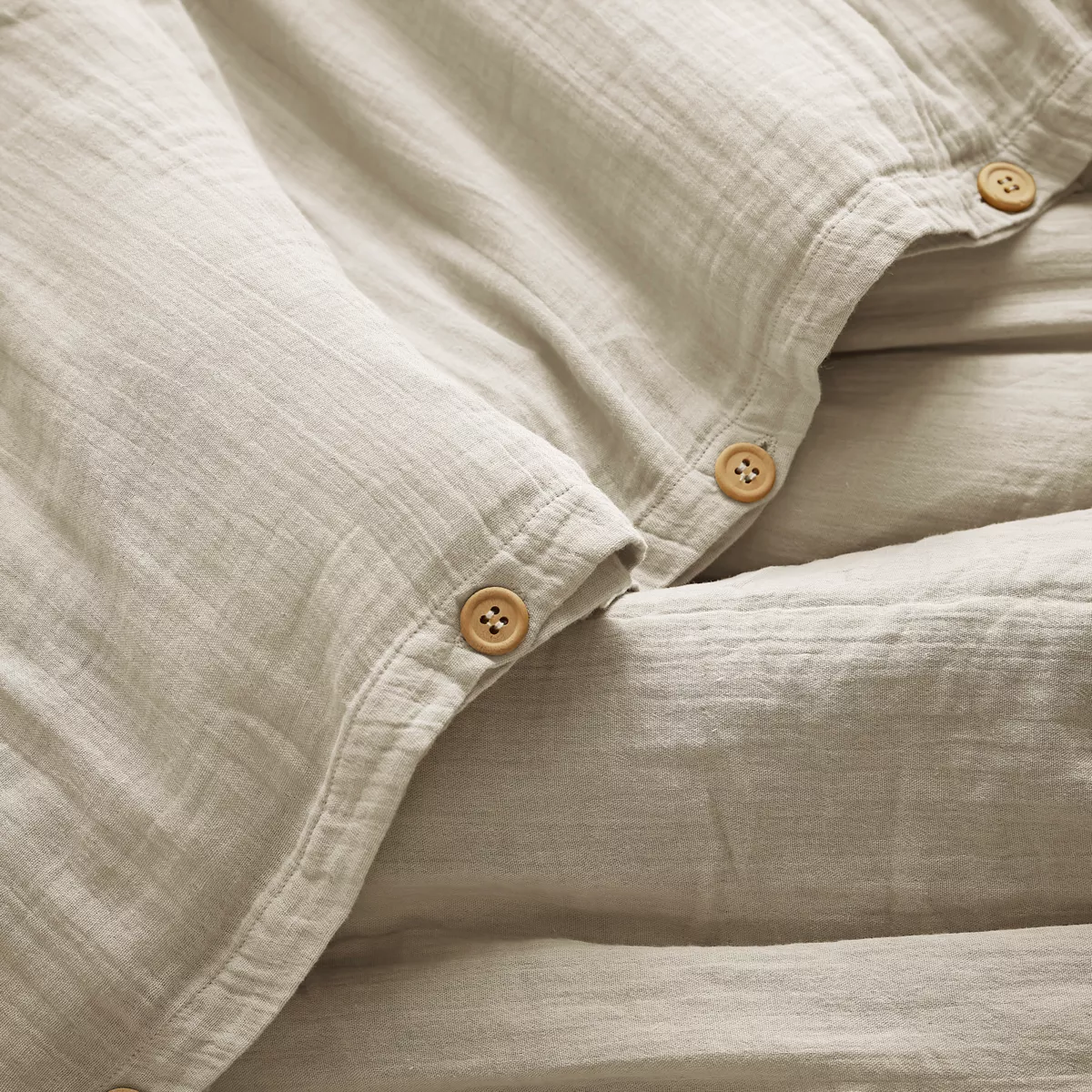 Bettbezug aus Baumwoll-Gaze (260 cm) Gaïa Beige 2