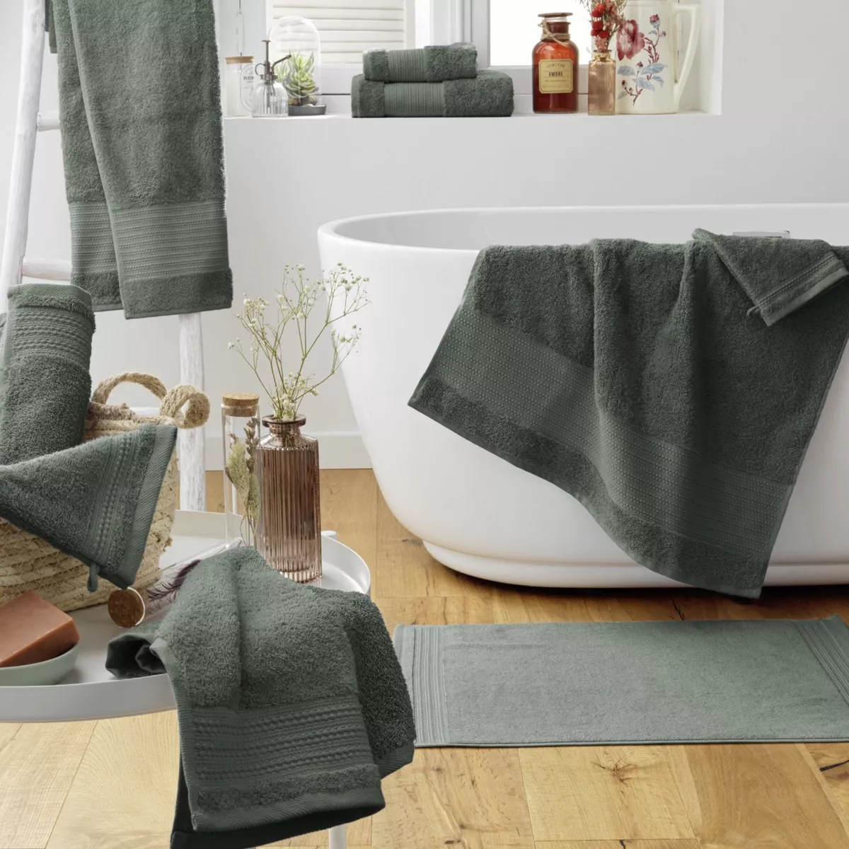 Asciugamano cotone bio (70 x 130 cm) Garance Verde rosmarino 5