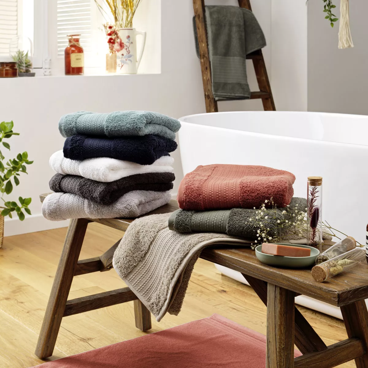 Asciugamano cotone bio (70 x 130 cm) Garance Verde rosmarino 7