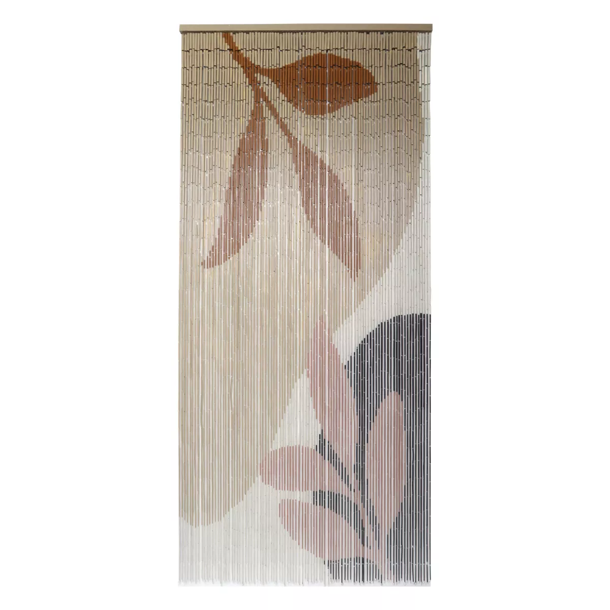 Cortina para puerta bambú (90 x 200 cm) Abstraction Beige
