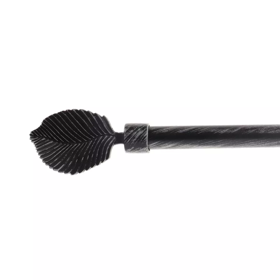Set Gardinenstange ausziehbar (L210 - L380 cm / D19 mm) Exotica Schwarz und Silber