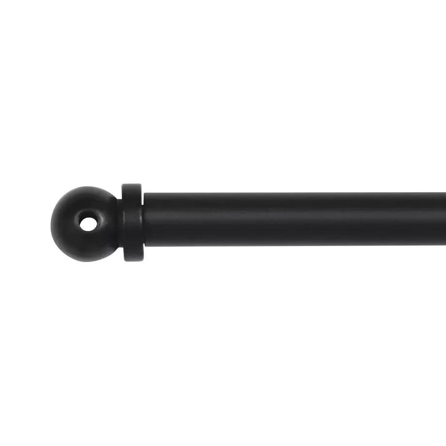 Barra extensible redonda para visillos (L60 - 80 cm /D7 mm) Pietro Negro mate