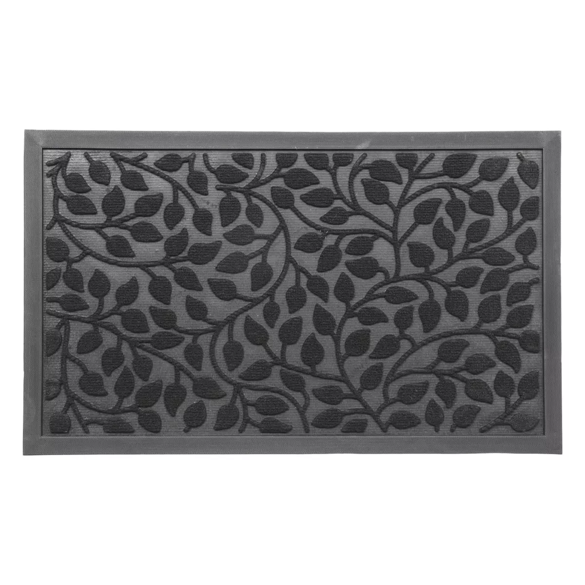 Tappeto d'ingresso antiscivolo (45 x 75 cm) Foglie Nero