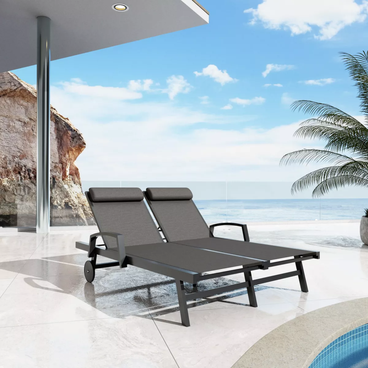 Transat double texaline Pirae - Gris anthracite