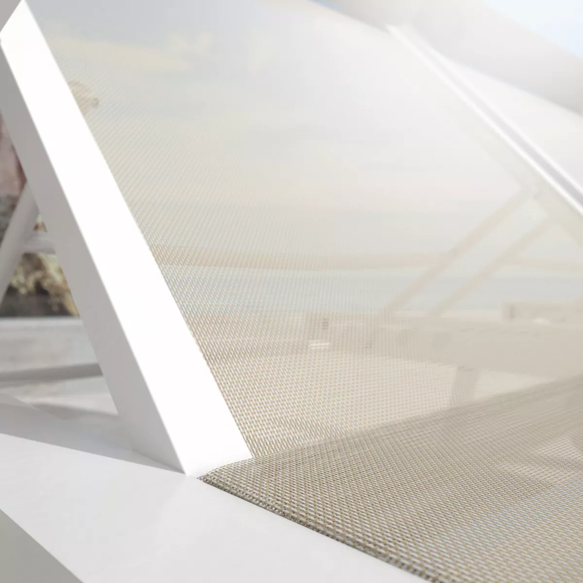 Doppelliege Textilene Pirae - Cremeweiß