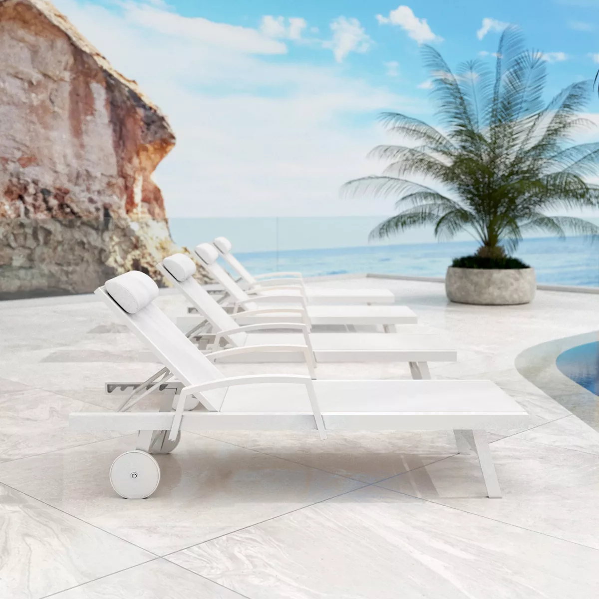 Sonnenliege Textilene Pirae - Weiß