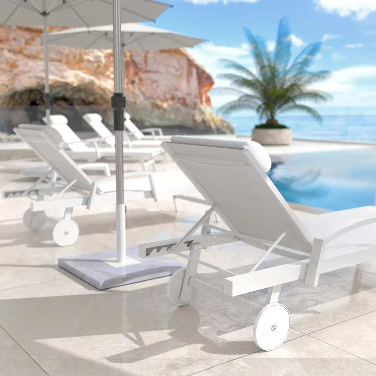 Sonnenliege Textilene Pirae - Weiß