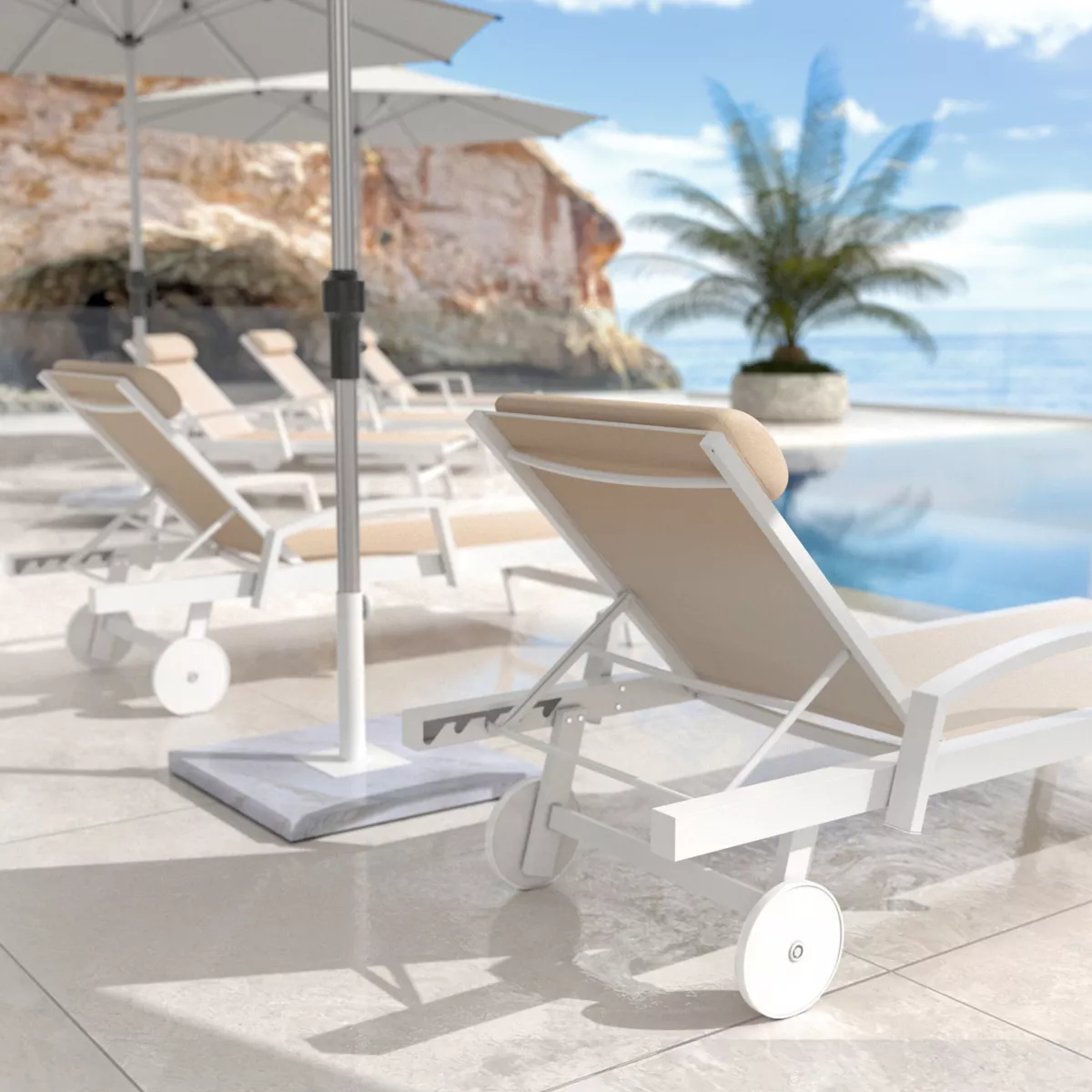 Lettino da spiaggia texalina Pirae - Ecru