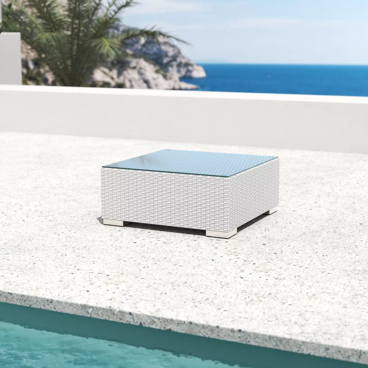 Table basse de jardin carrée Palma - Blanc