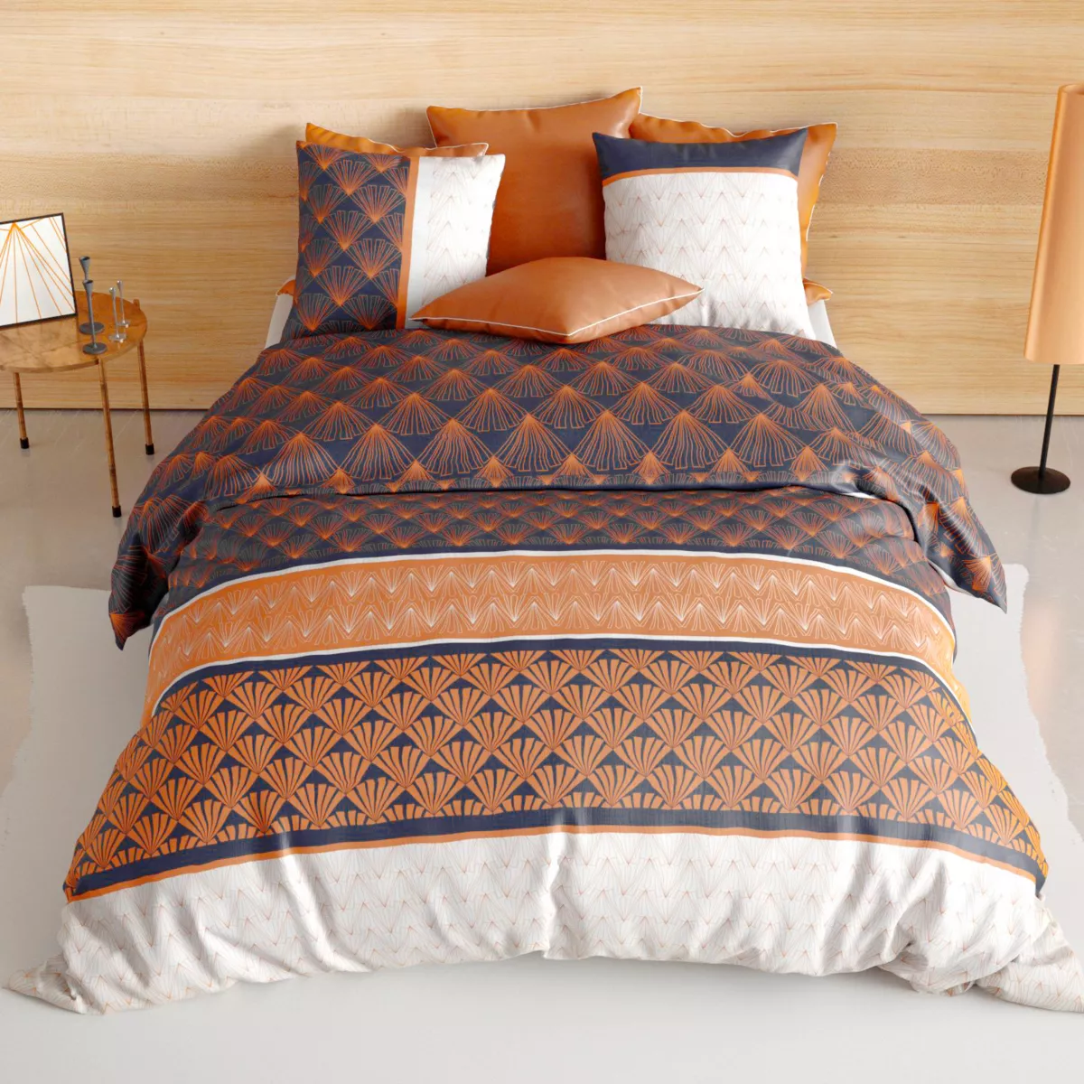 Housse de couette et deux taies coton (260 cm) Toffee Beige 1