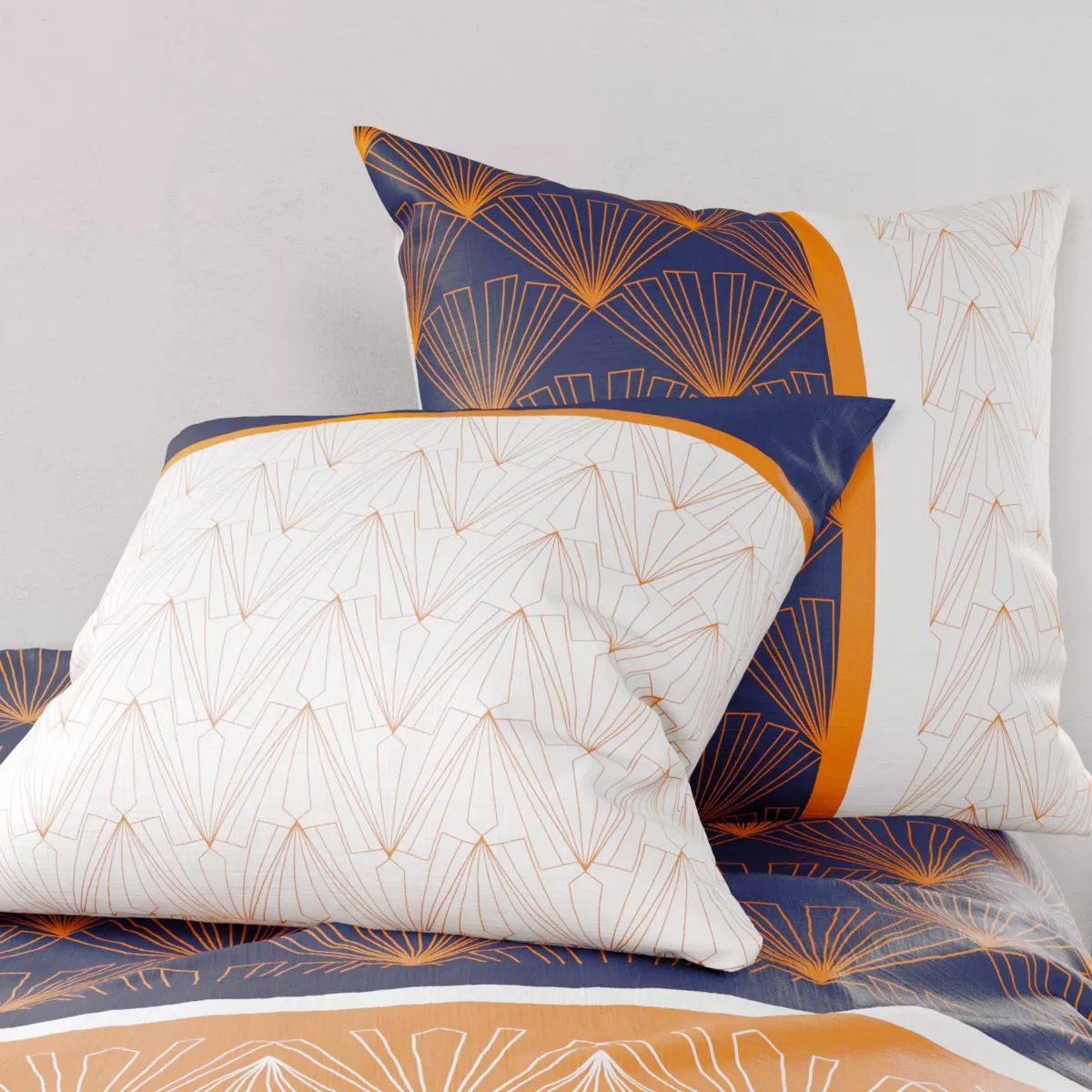 Housse de couette et deux taies coton (260 cm) Toffee Beige 2