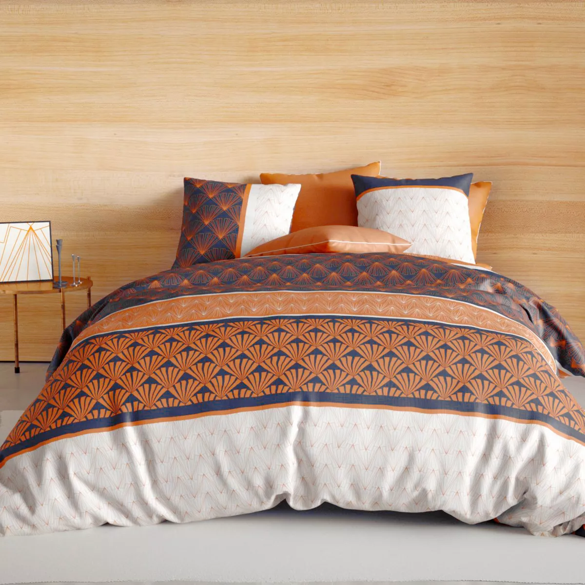 Housse de couette et deux taies coton (260 cm) Toffee Beige 3
