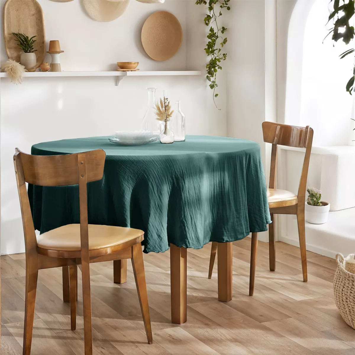 Nappe ronde (0) 180 cmGaze de coton unie GAìA Canard