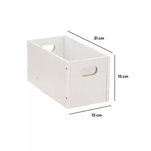 Boite de rangement (15 x 31 x 15 cm) Mano Blanc 3