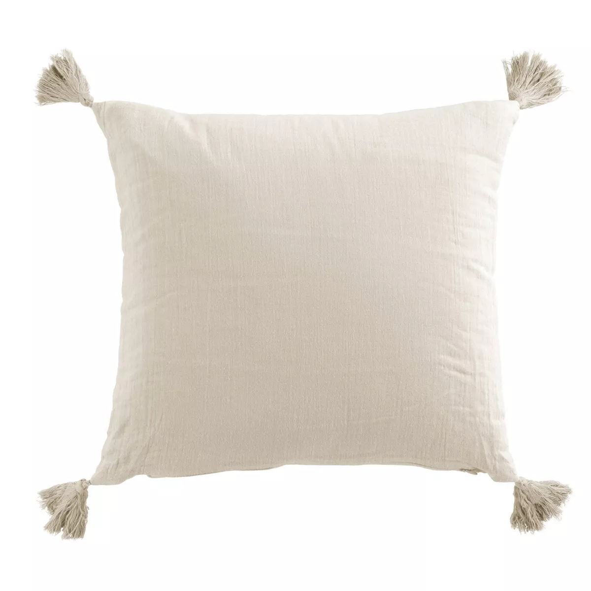 Coussin carré gaze de coton (40 x 40 cm) Gaïa Beige pampa