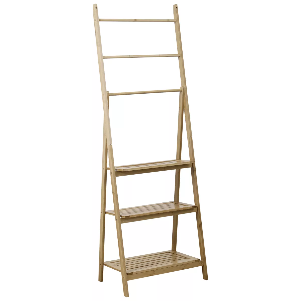 PORTE SERVIETTTES AVEC TABLETTES DE RANGEMENT BAMBOU - BAMBOU