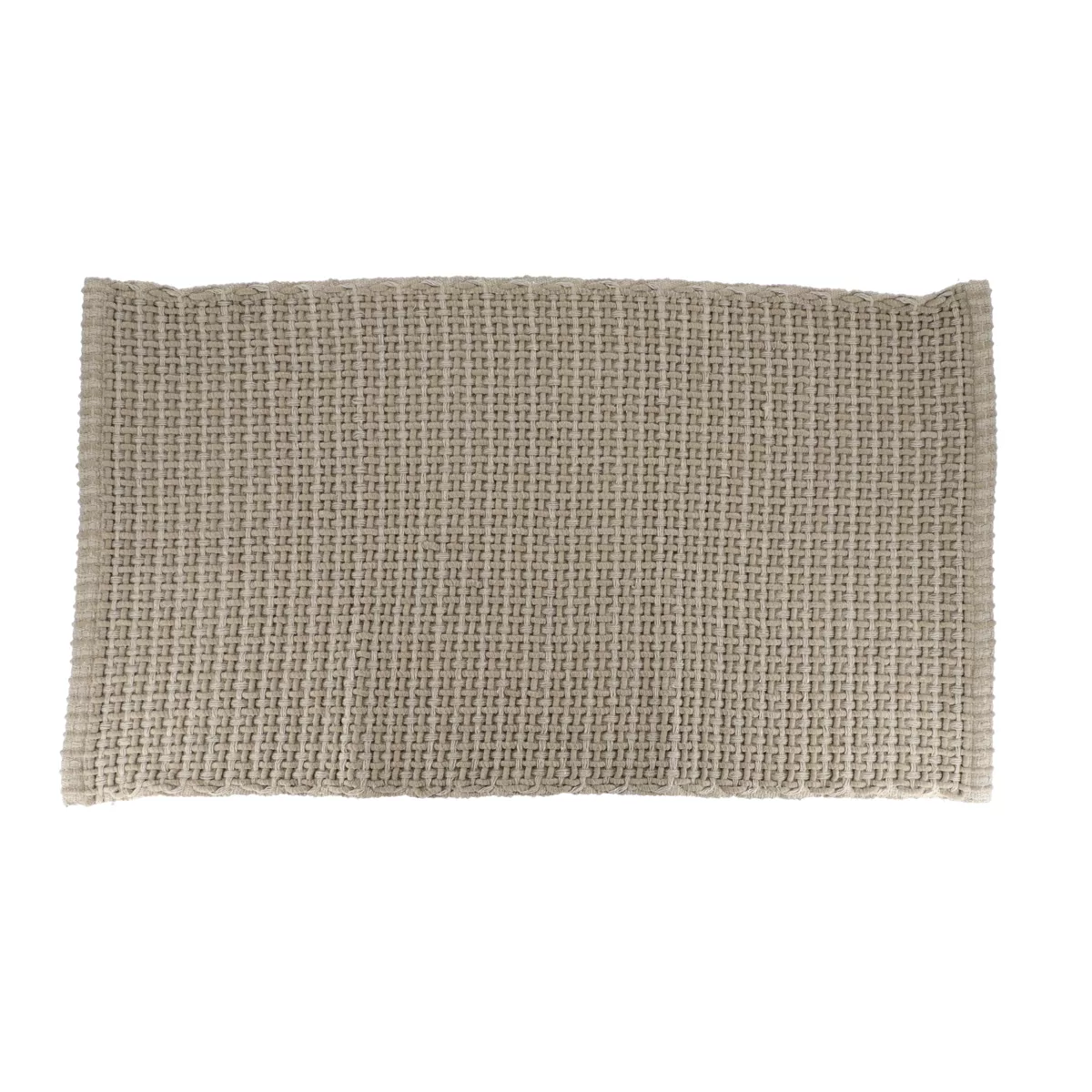 TAPIS MIMETISME POLYESTER/COTON TRESSE  50X90 CM - TAUPE