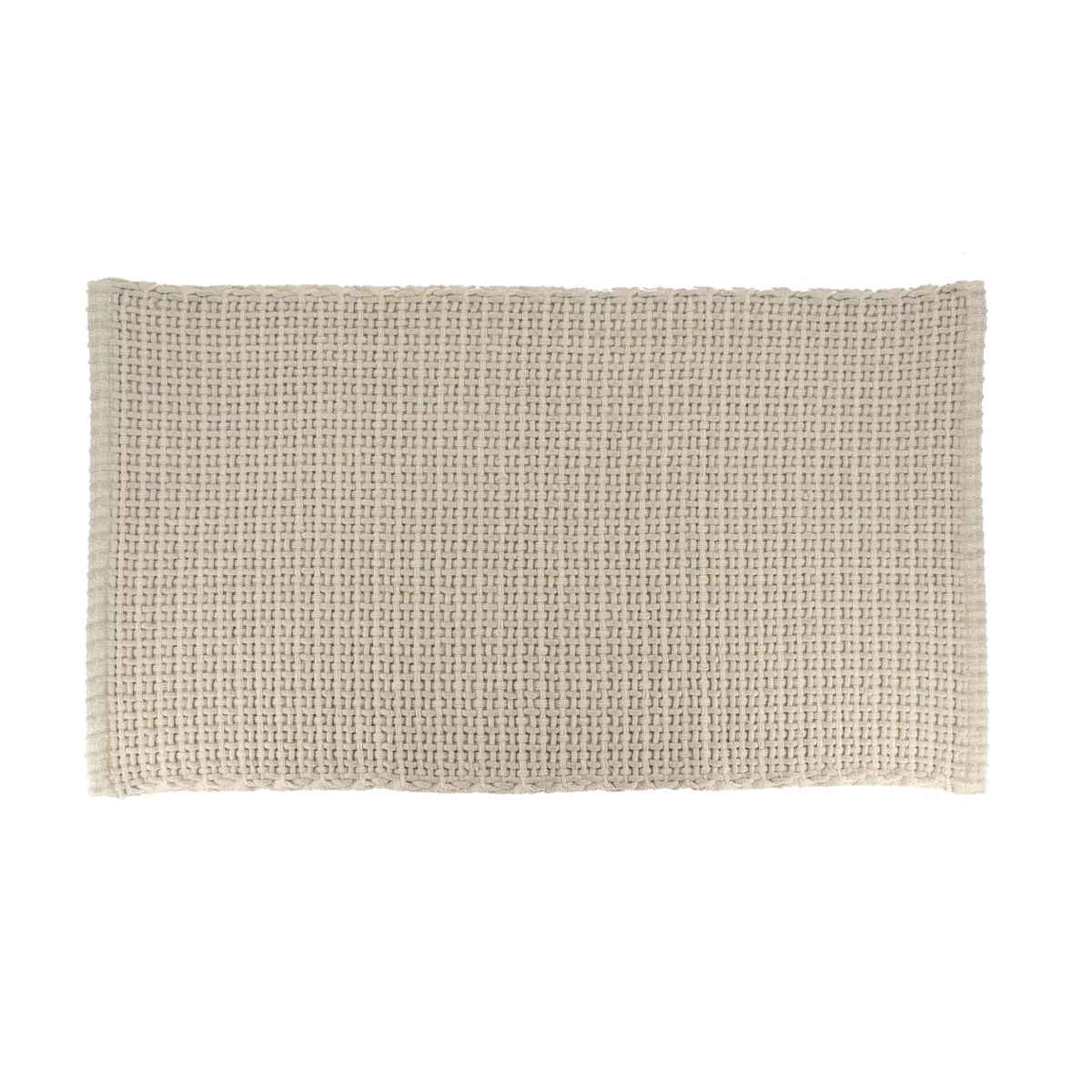 TAPIS MIMETISME POLYESTER/COTON TRESSE  50X90 CM - BEIGE