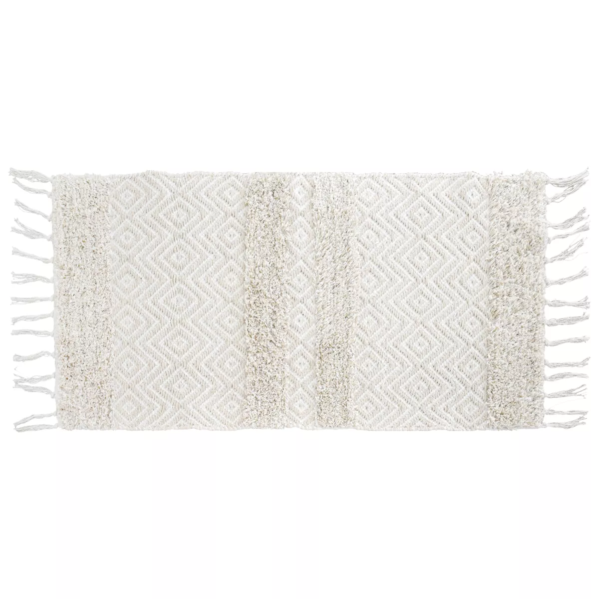 TAPIS ROSE COTON/AUTRES FIBRES 45X90 CM - BEIGE