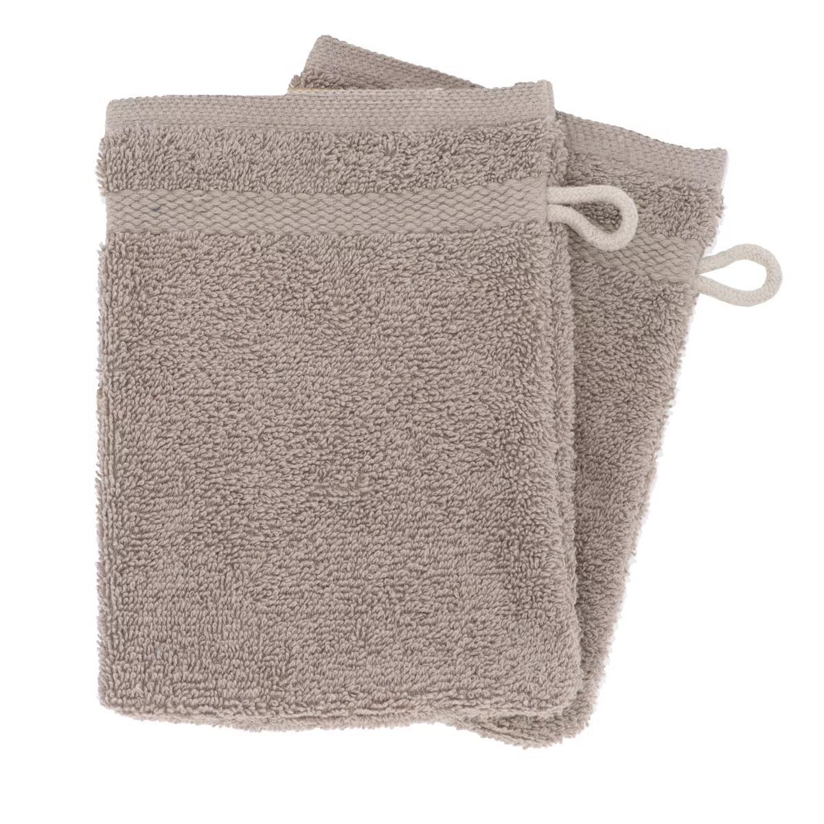 Set di 2 guanti da bagno in cotone (15 x 21 cm) Timeless Tortora