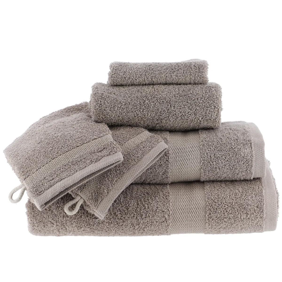 2er Set Waschlappen Baumwolle (15 x 21 cm) Timeless Taupe