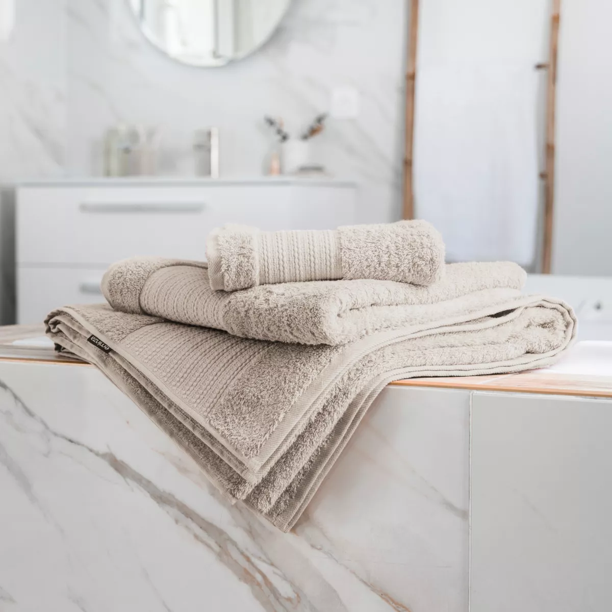 Serviette de bain coton bio (70 x 130 cm) Garance Beige pampa 3