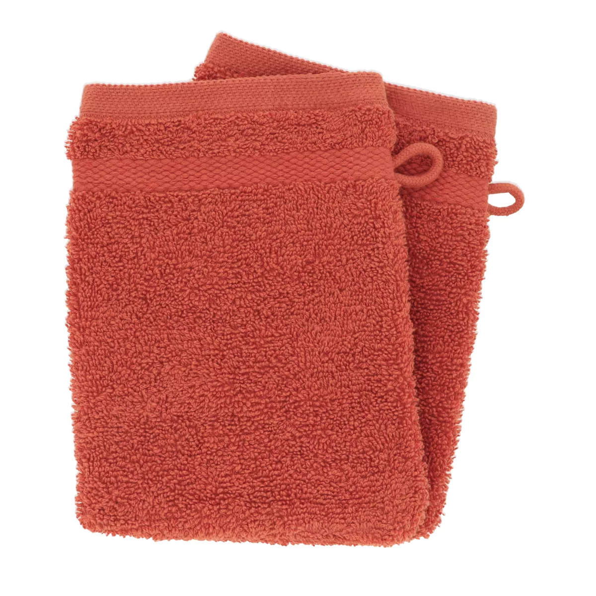 2er Set Waschlappen Baumwolle (15 x 21 cm) Timeless Terrakotta