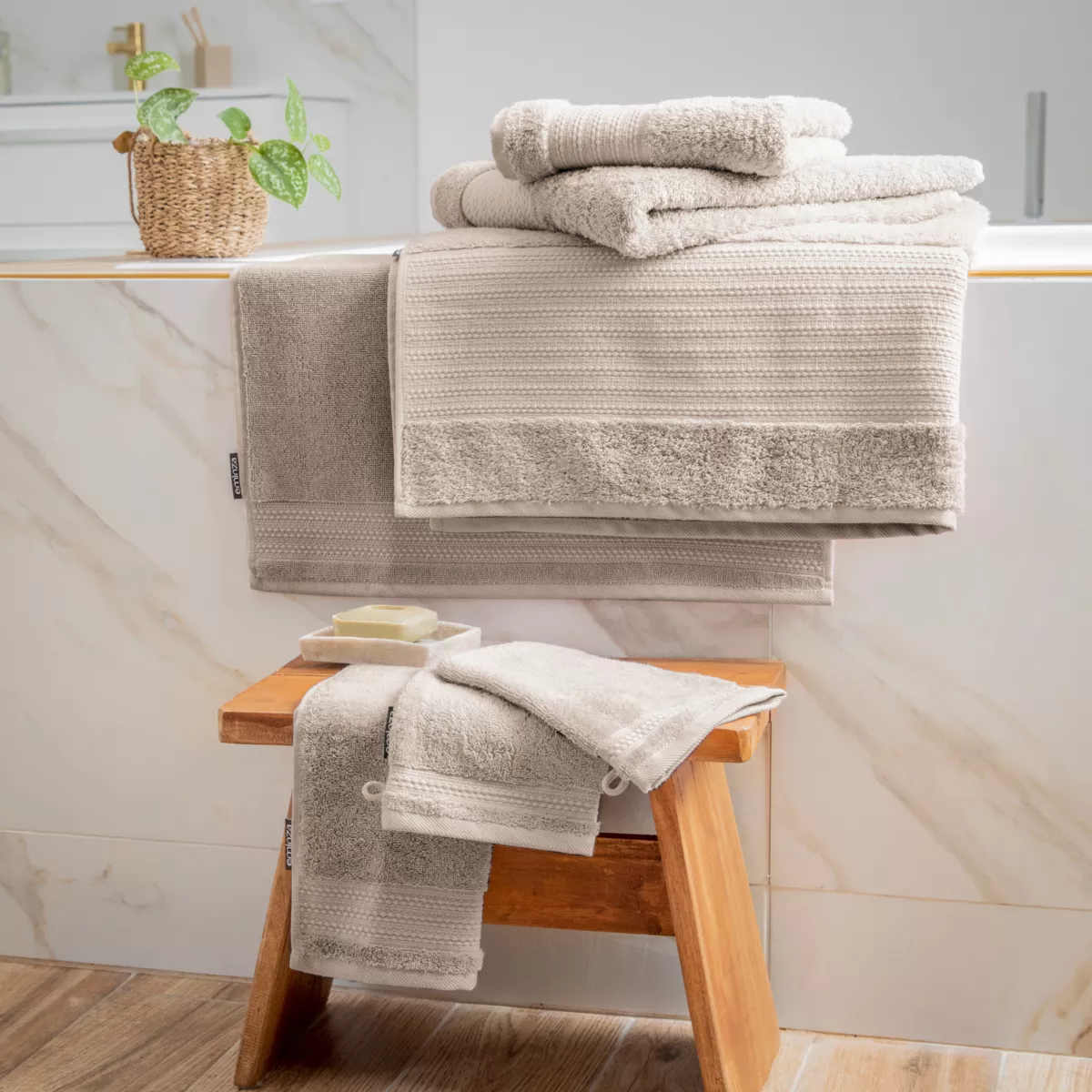 Tappeto da bagno in cotone biologico (70 cm) Garance Beige pampa 5