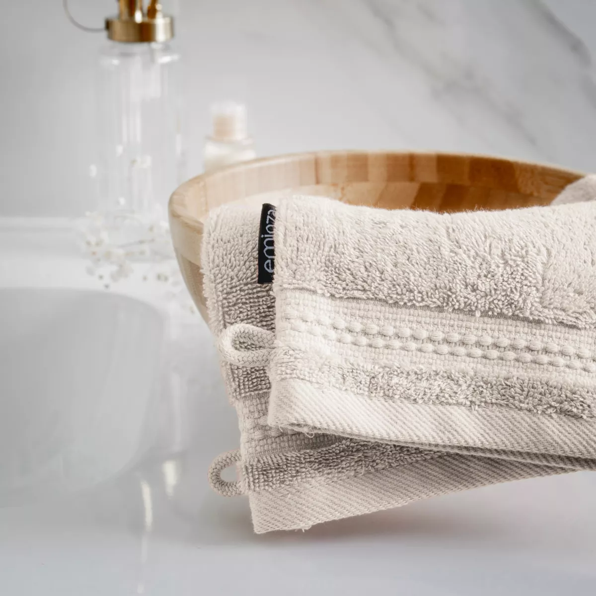 2er Set Waschlappen Bio-Baumwolle Garance Beige 2
