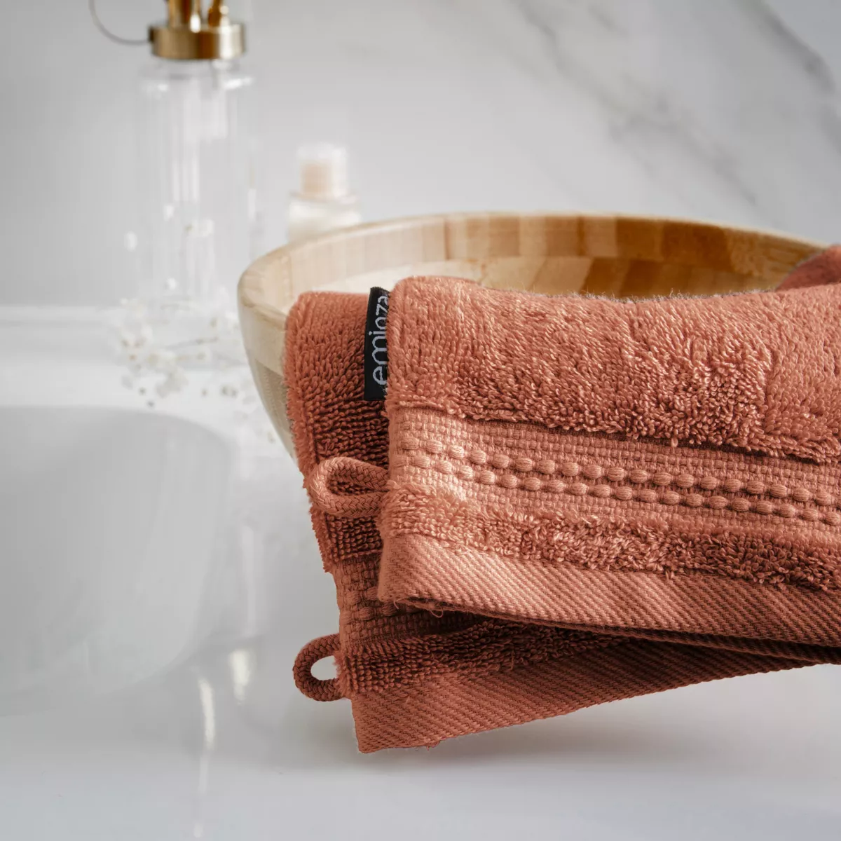 Lot de 2 gants de toilette Coton bio Garance Terracotta 2