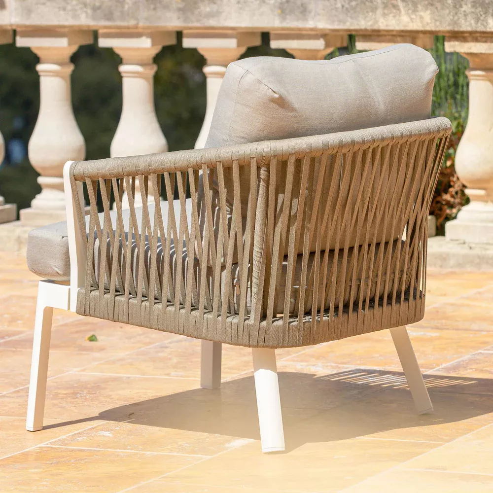 Fauteuil de jardin aluminium Amalfi - Blanc