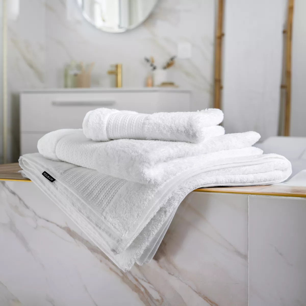 Badetuch aus Bio-Baumwolle (70 x 130 cm) Garance Cremeweiß 3