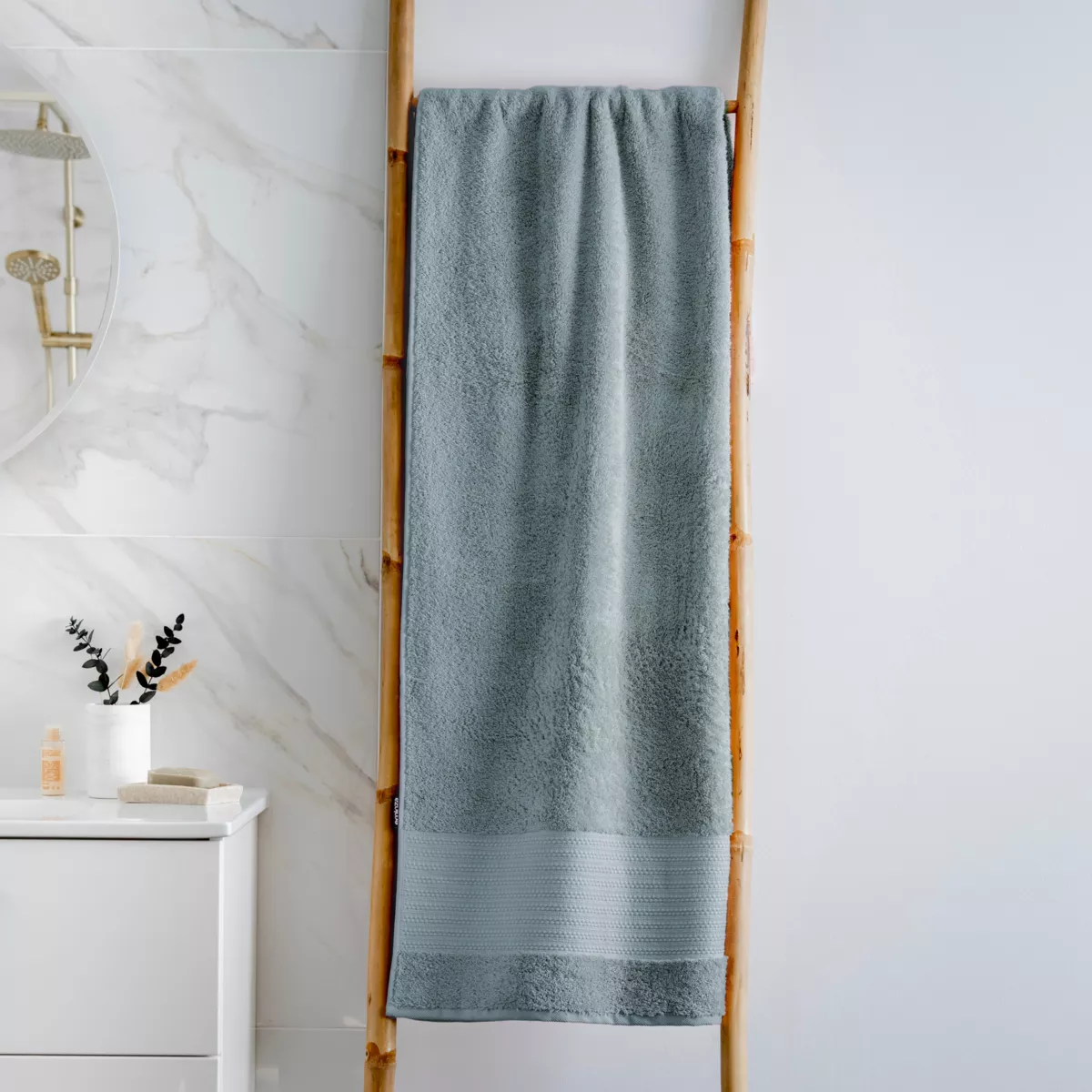 Badetuch aus Bio-Baumwolle (90 x 150 cm) Méline Eisblau