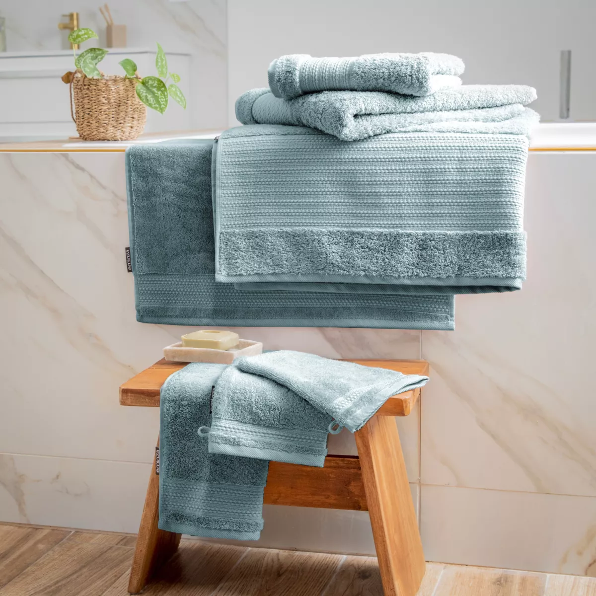 Asciugamano cotone bio (50 x 90 cm) Garance Blu ghiaccio